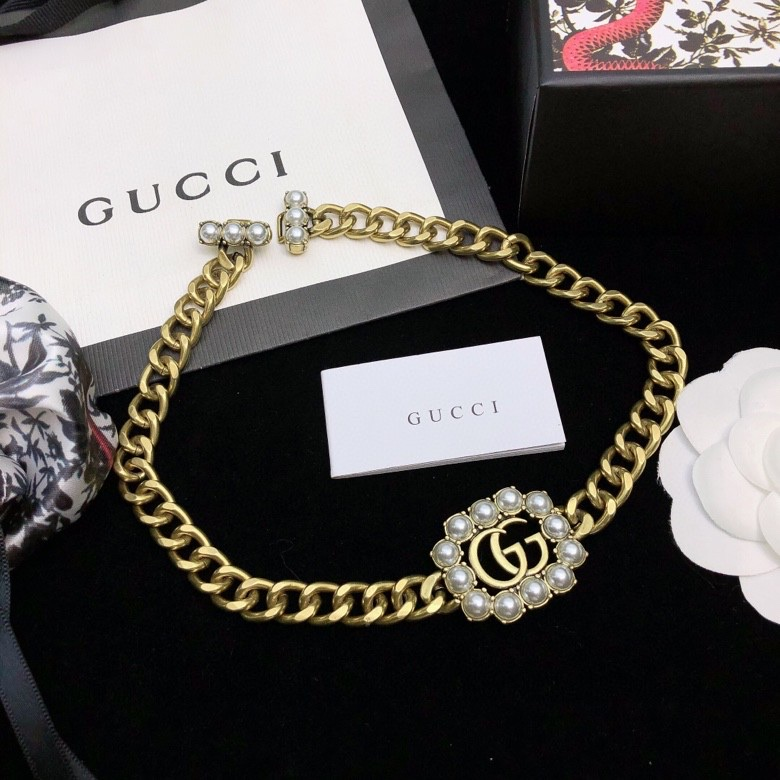 Gucci Double G Pearl Necklace Jewelry