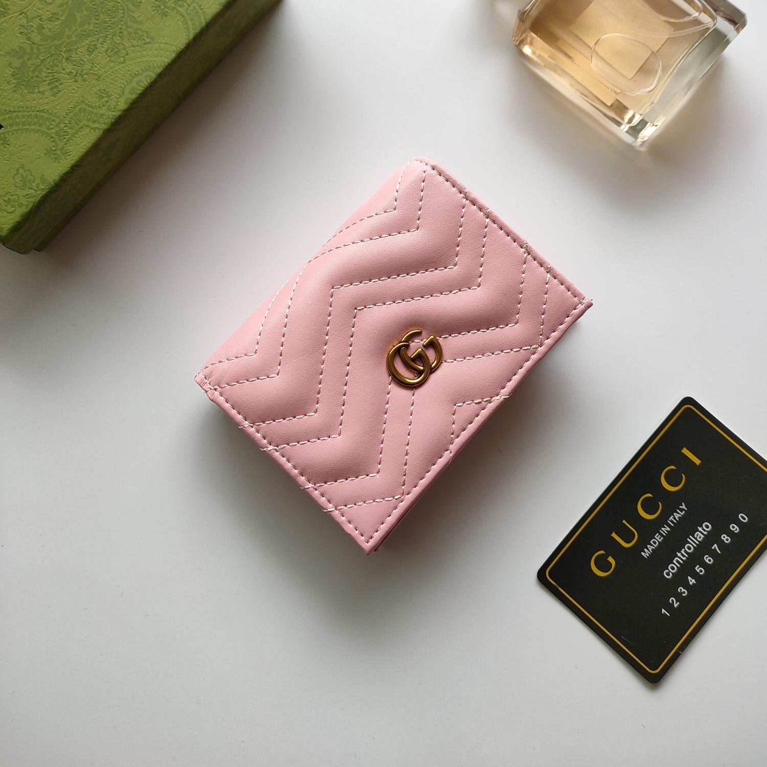 Gucci Unisex GG Marmont Card Case Wallet Double G