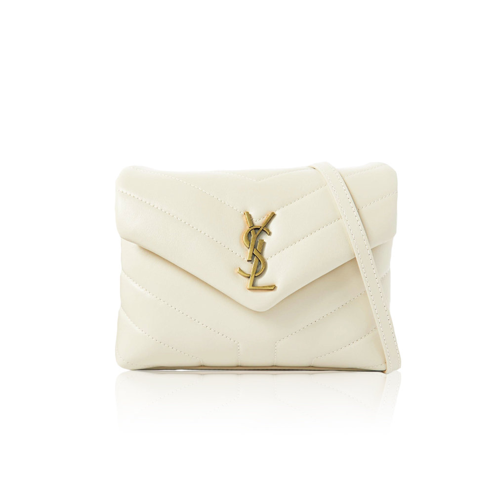 YSL SAINT LAURENT Loulou Toy quilted leather shoulder bag cream