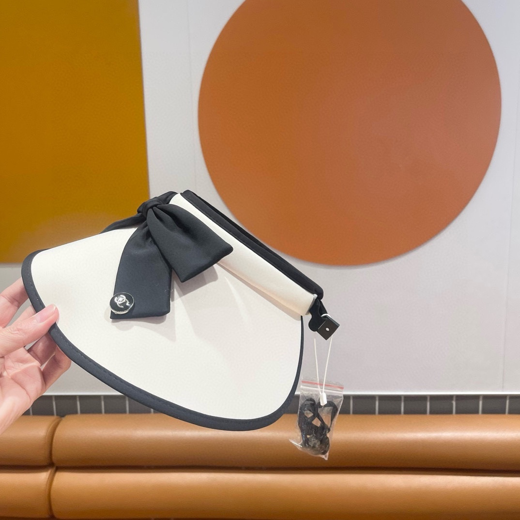 Chanel UV Outdoor Riding Sun Hat With Empty Top And Large Brim Sunhat