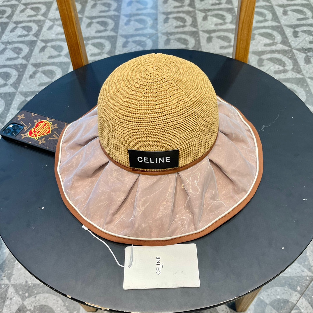Ceiline Straw Sun Hat With Bow Split Back Sunhat