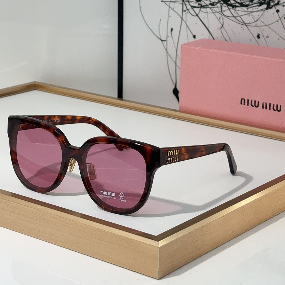 MIU MIU  Mirror leg logo irregular shaped Sunglasses Top quality