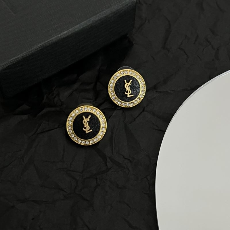 Saint Laurent YSL Diamond-Encrusted Earrings Jewelry