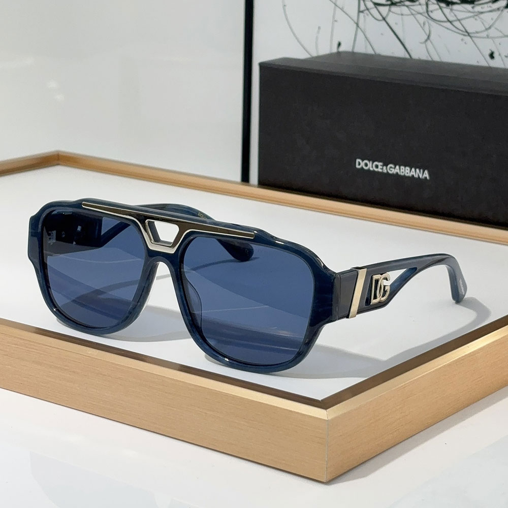 DOLCE & GABBAN DG Mirror Leg Hollowed Out Logo Sunglasses Top quality