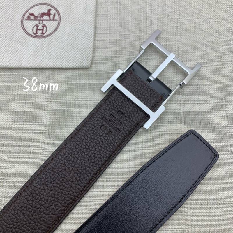 Hermes H Belt Buckle & Reversible Black Belt 380MM