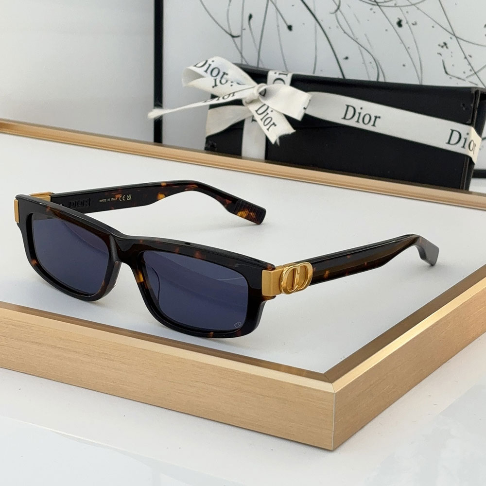 Dior Mirror Leg Stereoscopic Logo Acetate Fibre sunglasses Top quality