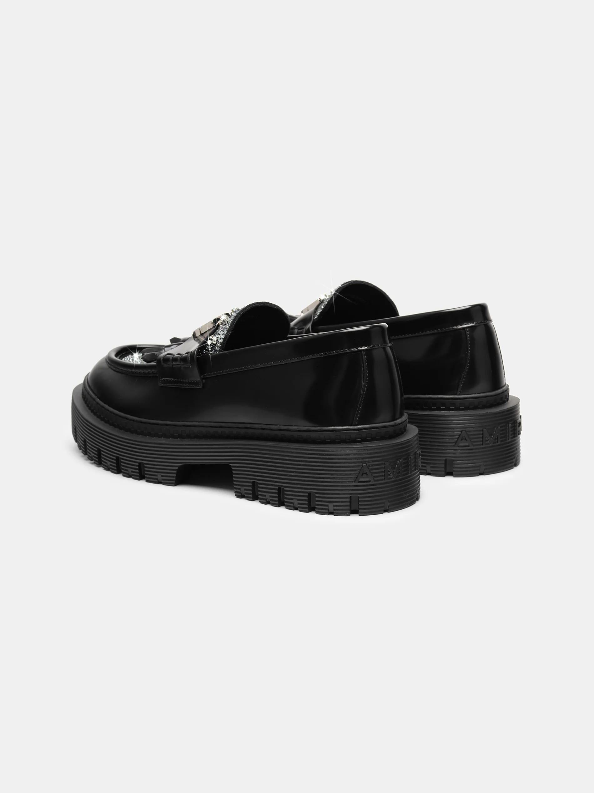 AMIRI MA TASSLE CRYSTAL JUMBO LOAFER - Black