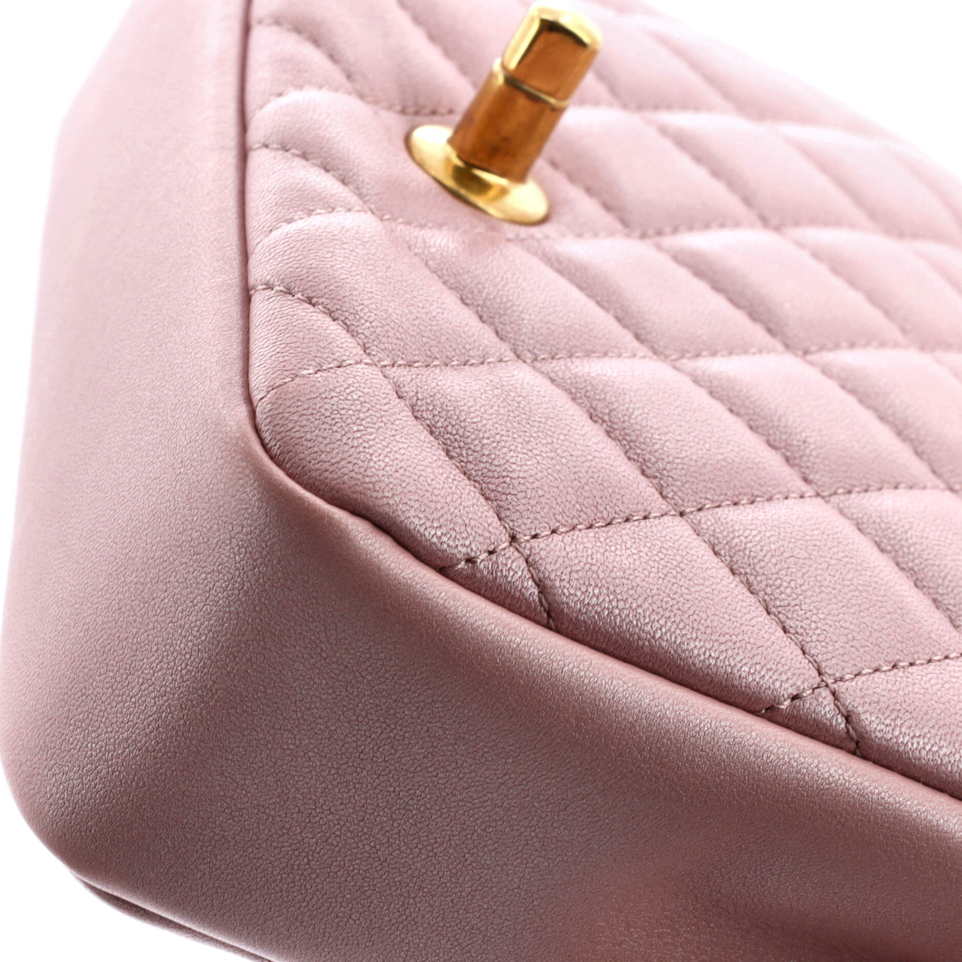 Chanel Pearl Twist Single Flap Bag Quilted Shiny Lambskin Mini