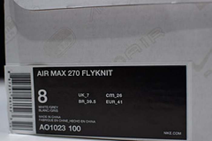 NIKE AIR MAX 270 FLYKNIT WHITE/BLACK AO1023-100