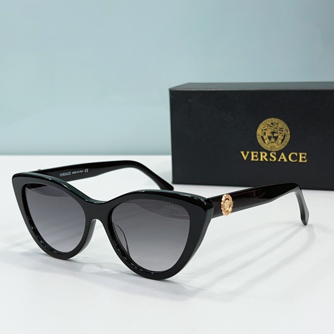 Versace Mirror leg Logo Cat-eye Sunglasses Top Quality