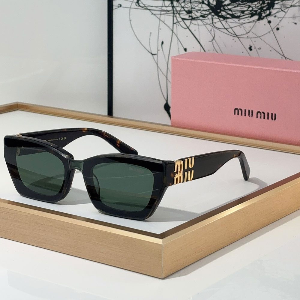 MIU MIU The Hollow Logo of the Mirror leg Sunglasses Top quality