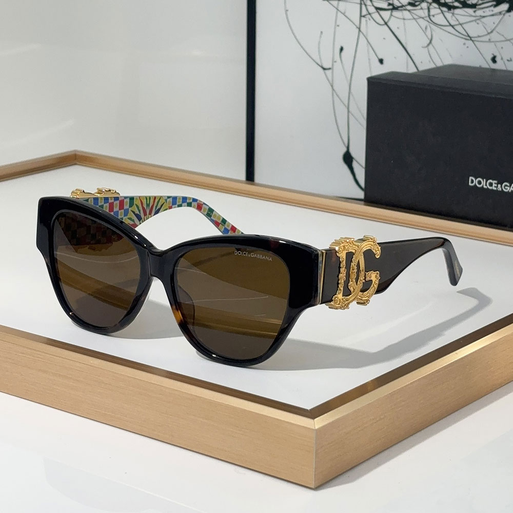 DOLCE & GABBAN DG Mirror leg Large Logo Sunglasses Top quality