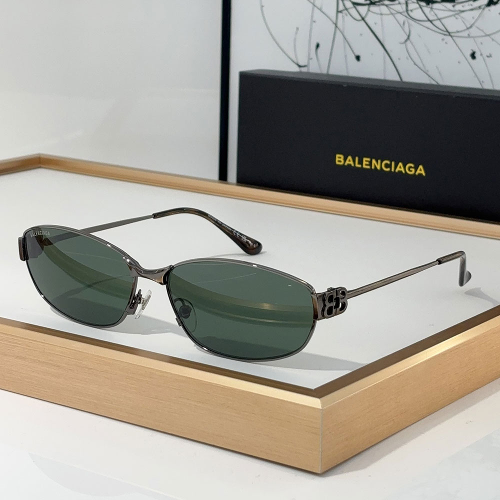 Balenciaga  Metal Mirror leg hollowed Out B Letter Logo   sunglasses Top quality