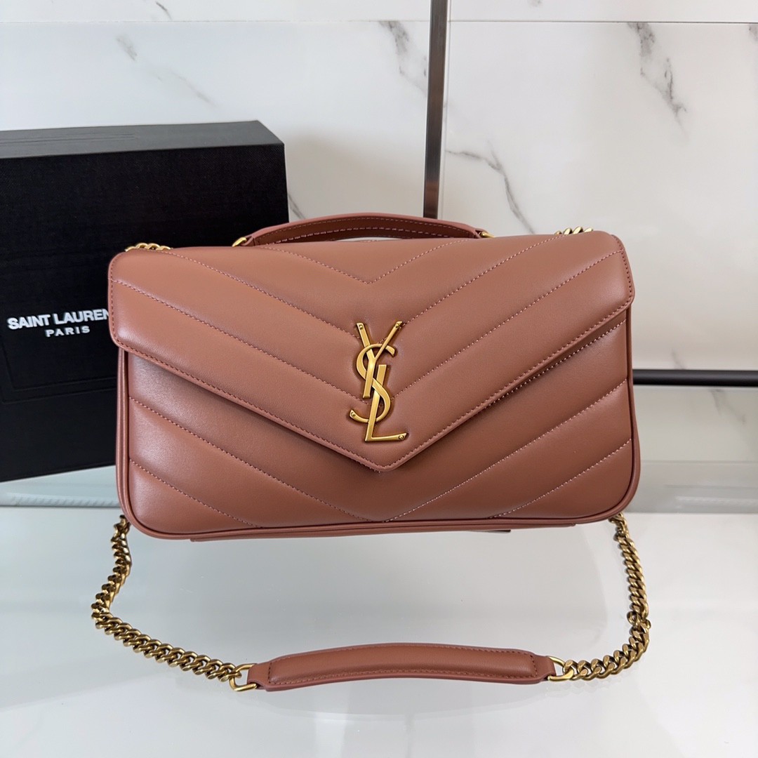 SAINT LAURENT YSL LOULOU medium bag in quilted lambskin