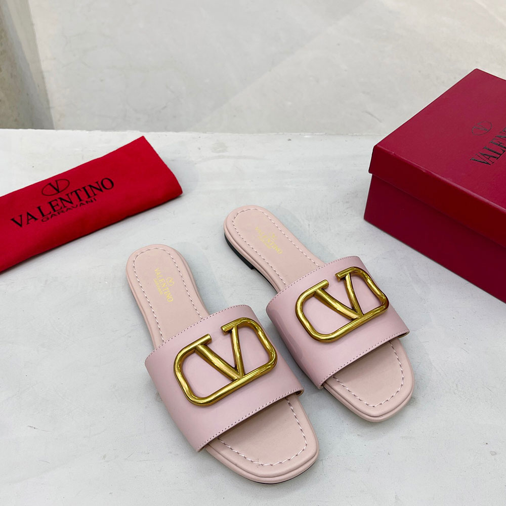 Valentino Leather Casual Fashion Flip-Flops Slide Sandal