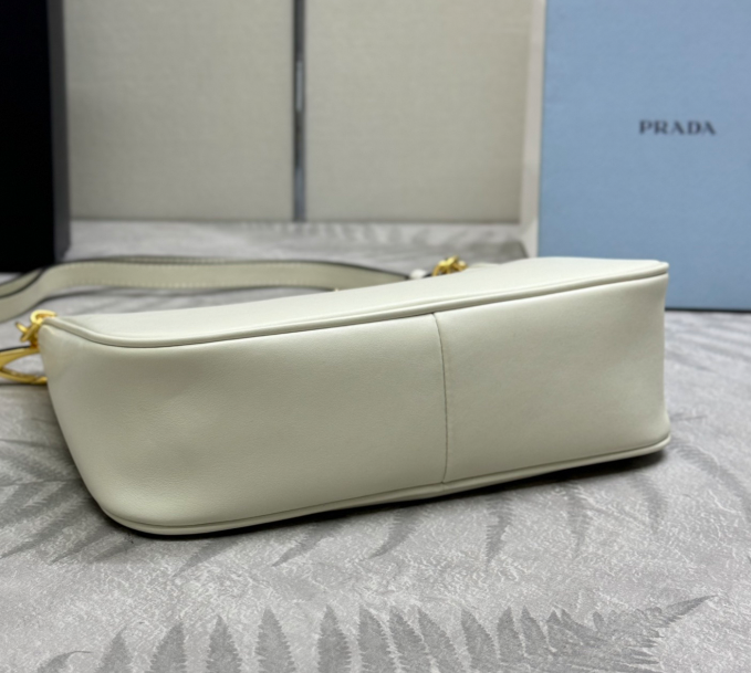 PRADA New Plain White Armpit Bag