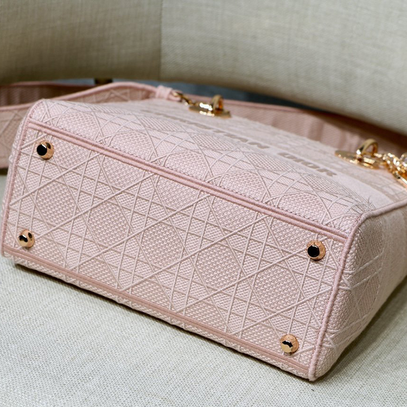 Dior The LADY D-LITE Bag Bois De Rose Cannage Embroidery M0565OREY_M957 AAA Quality