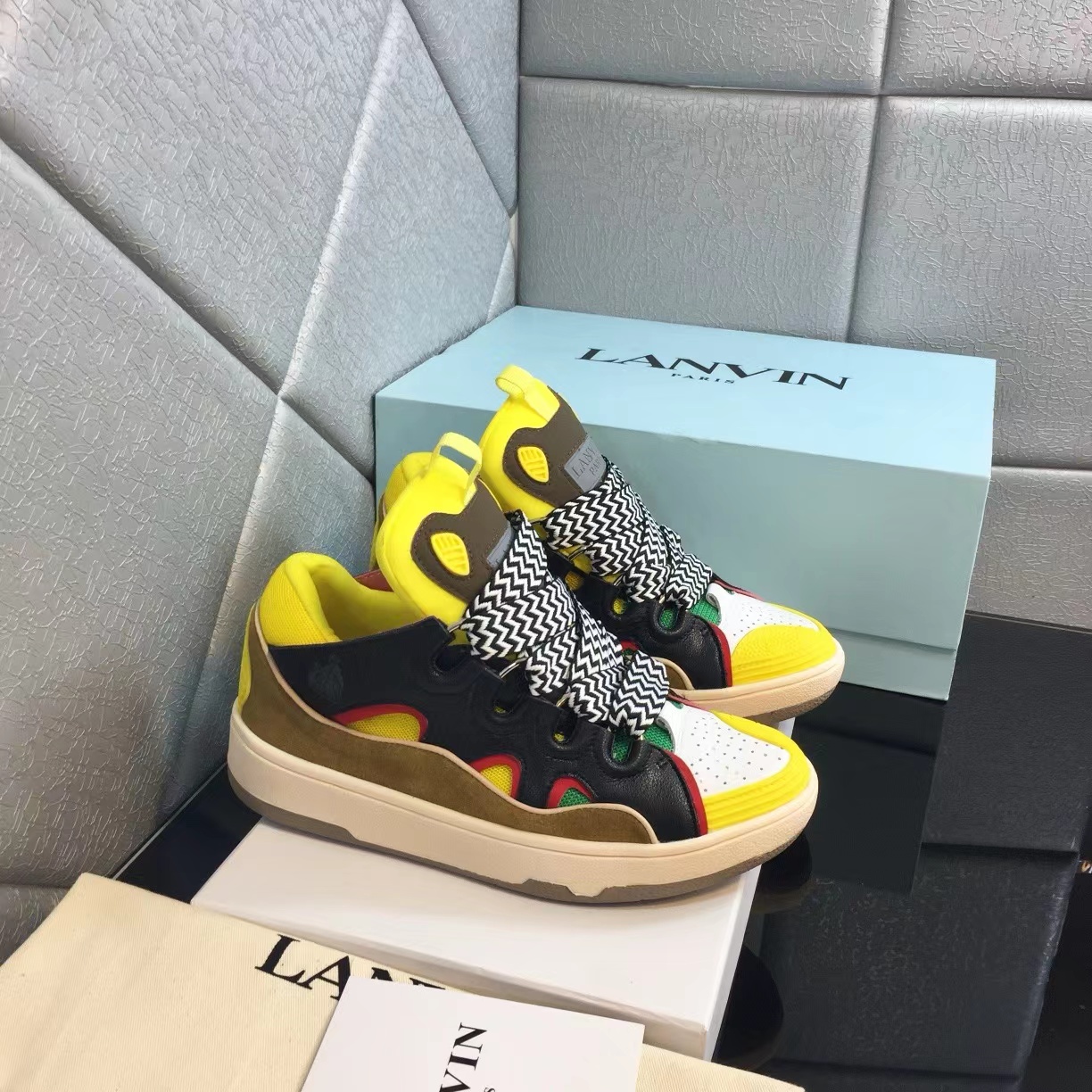 Lanvin LEATHER CURB SNEAKERS