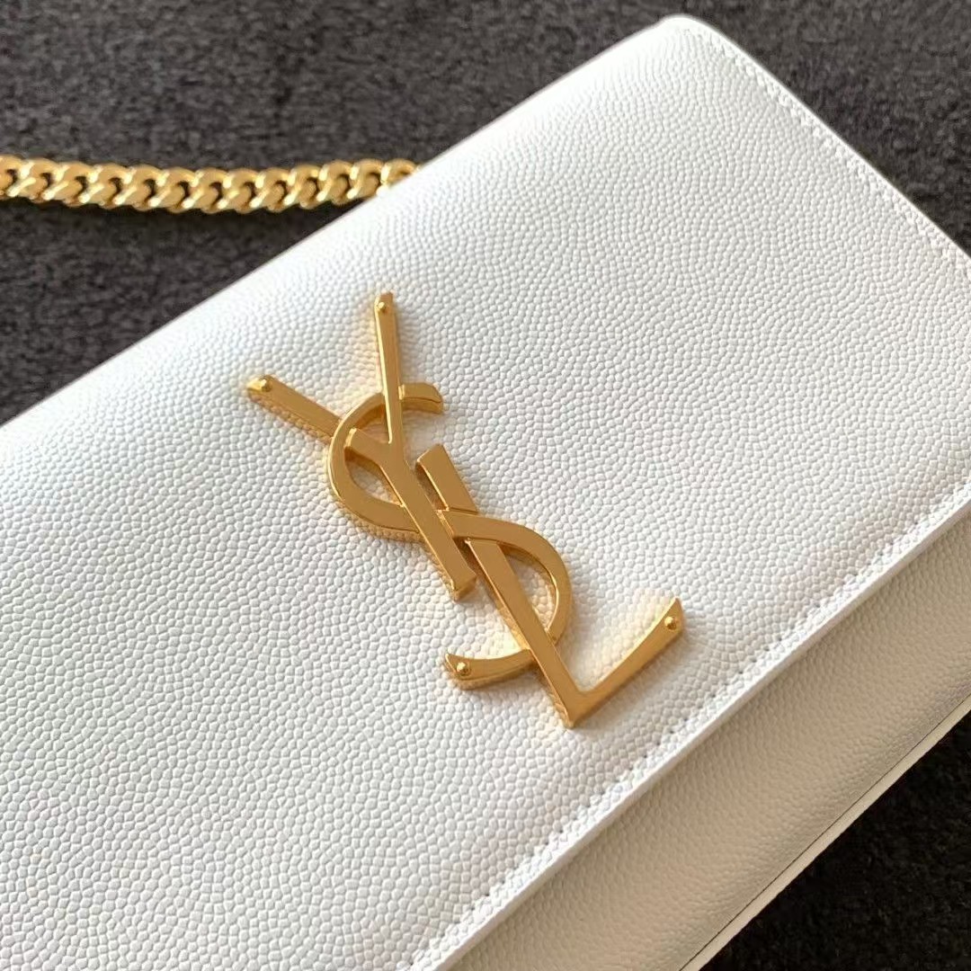 Saint Laurent YSL Small KATE bag in grained leather
