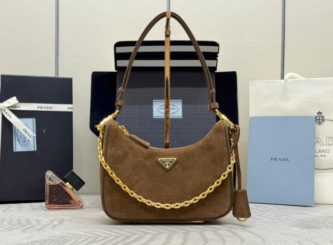 PRADA New Suede Deerskin Underarm Bag