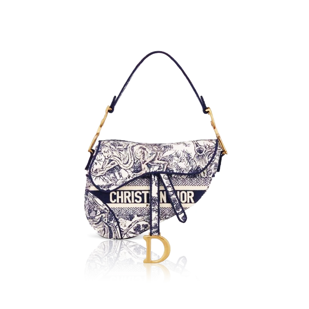 Dior Embroidery Saddle Bag Shoulder Bag Handbag Mirror Quality Version 10A