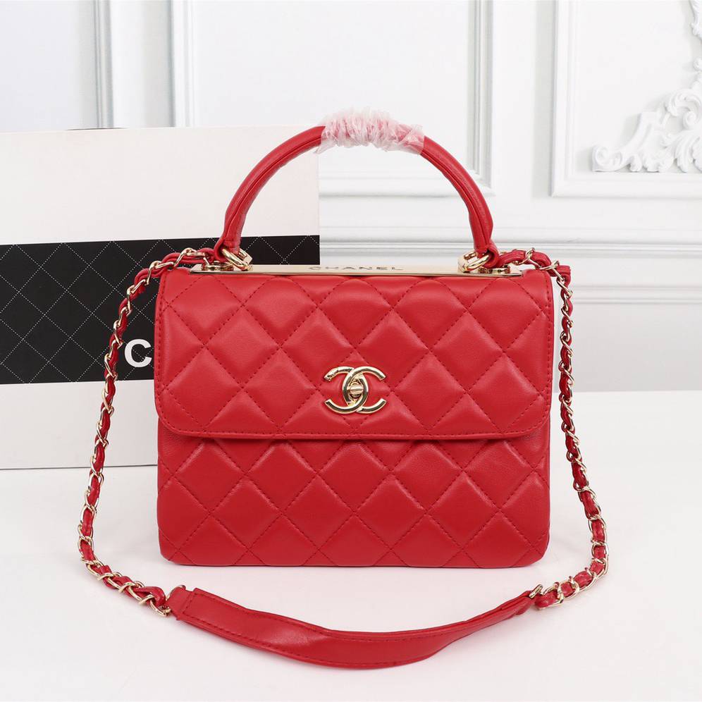 Chanel Flap Bag Trendy CC With Top Handle-Burgundy
