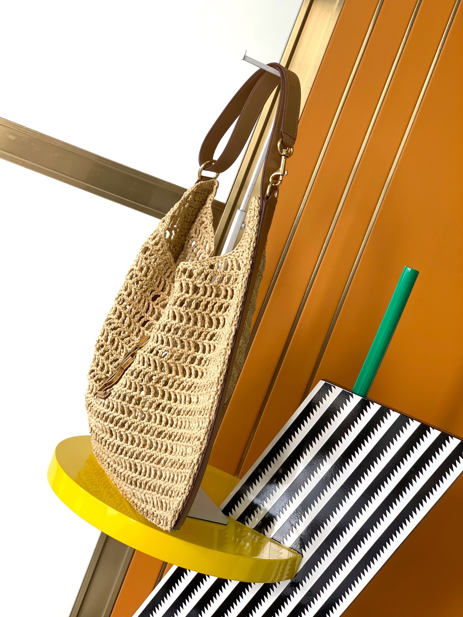 Saint Laurent new oxalis Lafite grass crochet shoulder bag