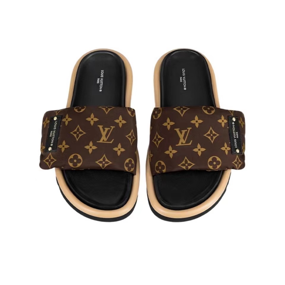 Louis Vuitton LV Pool Pillow Fabric Flat Slide  Sandals
