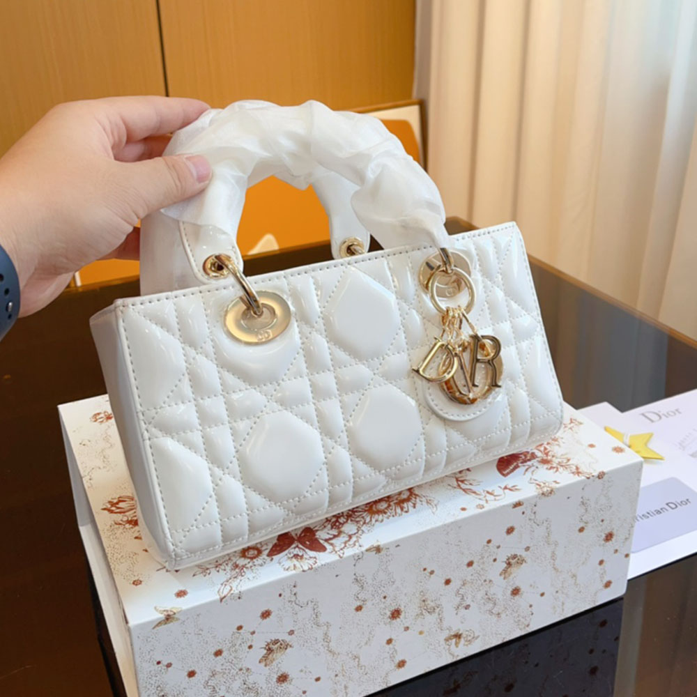 Dior Small LADY D-JOY Handbag Cherry Red