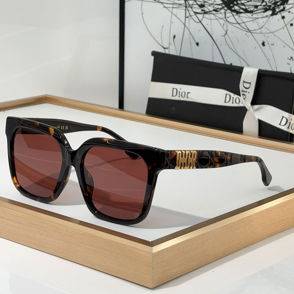 Dior Mirror Leg Stereoscopic Logo sunglasses Top quality
