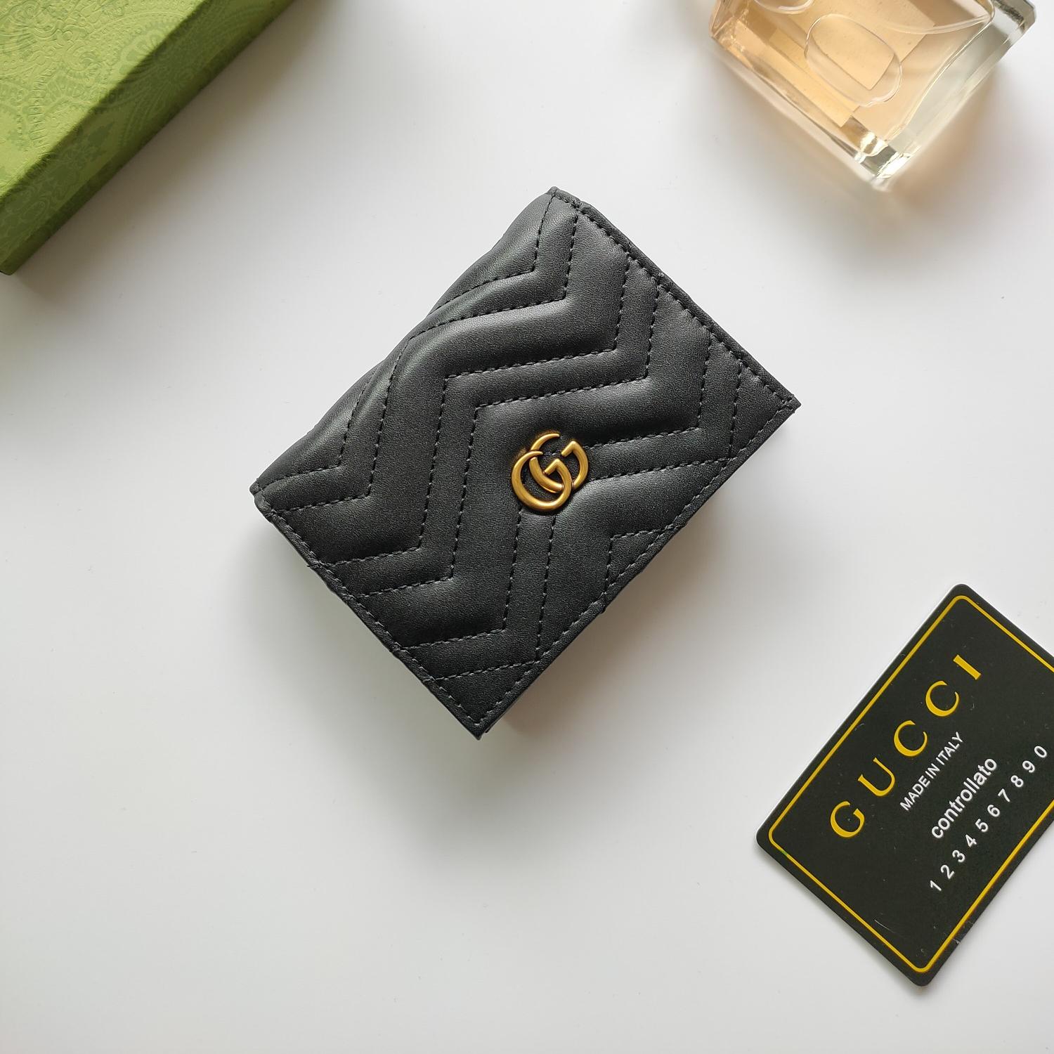 Gucci Unisex GG Marmont Card Case Wallet Double G