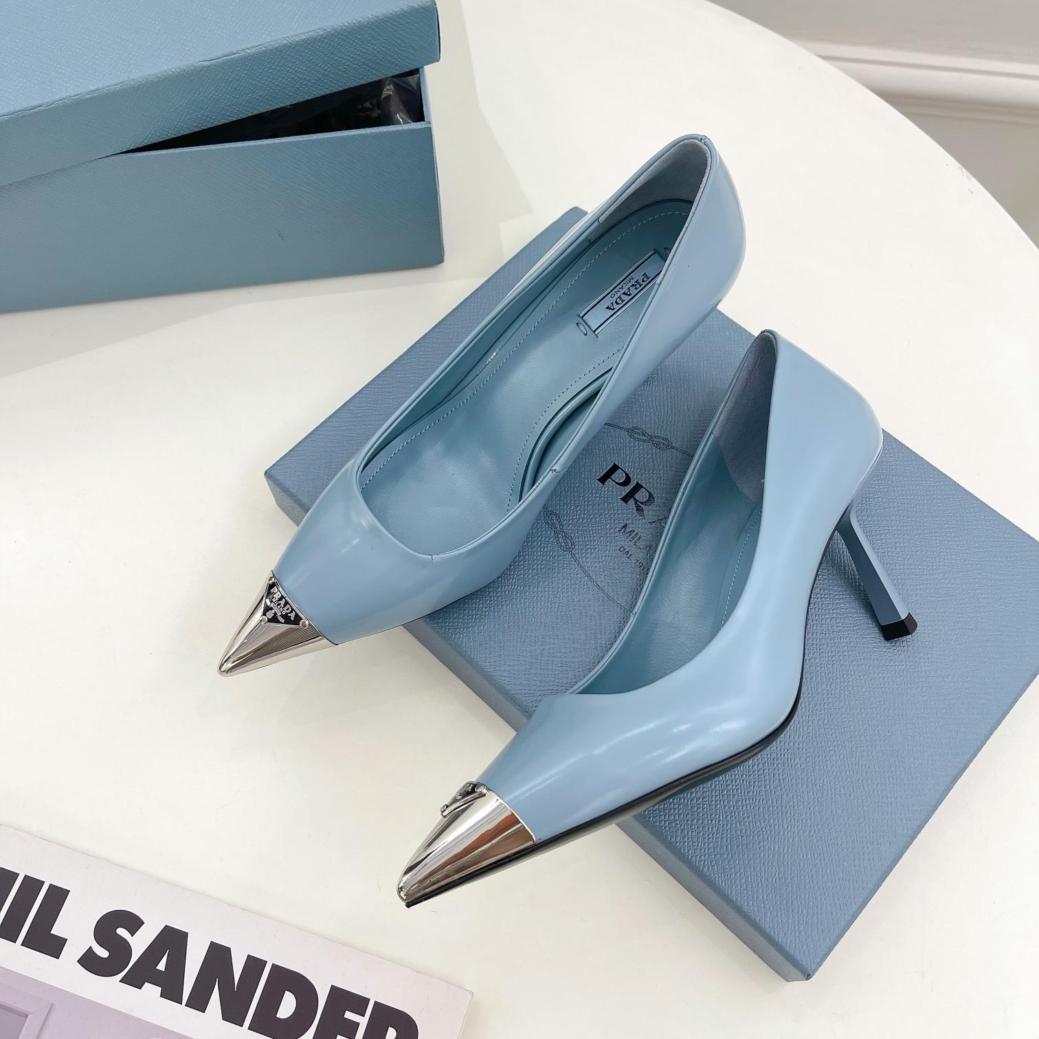 Prada 6.5CM All-in-one Pointy Heel Slide Sandal