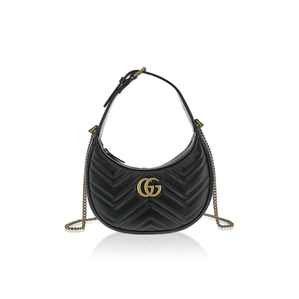 Gucci Marmnt Half Moon Shoulder Bag