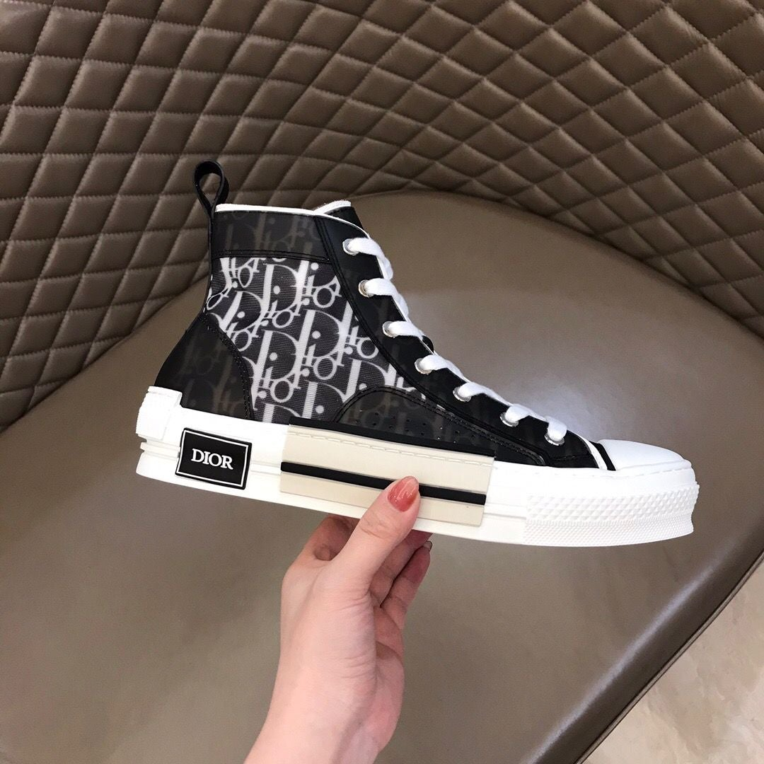 Dior B23 KAWS Black and White Canvas Shoes