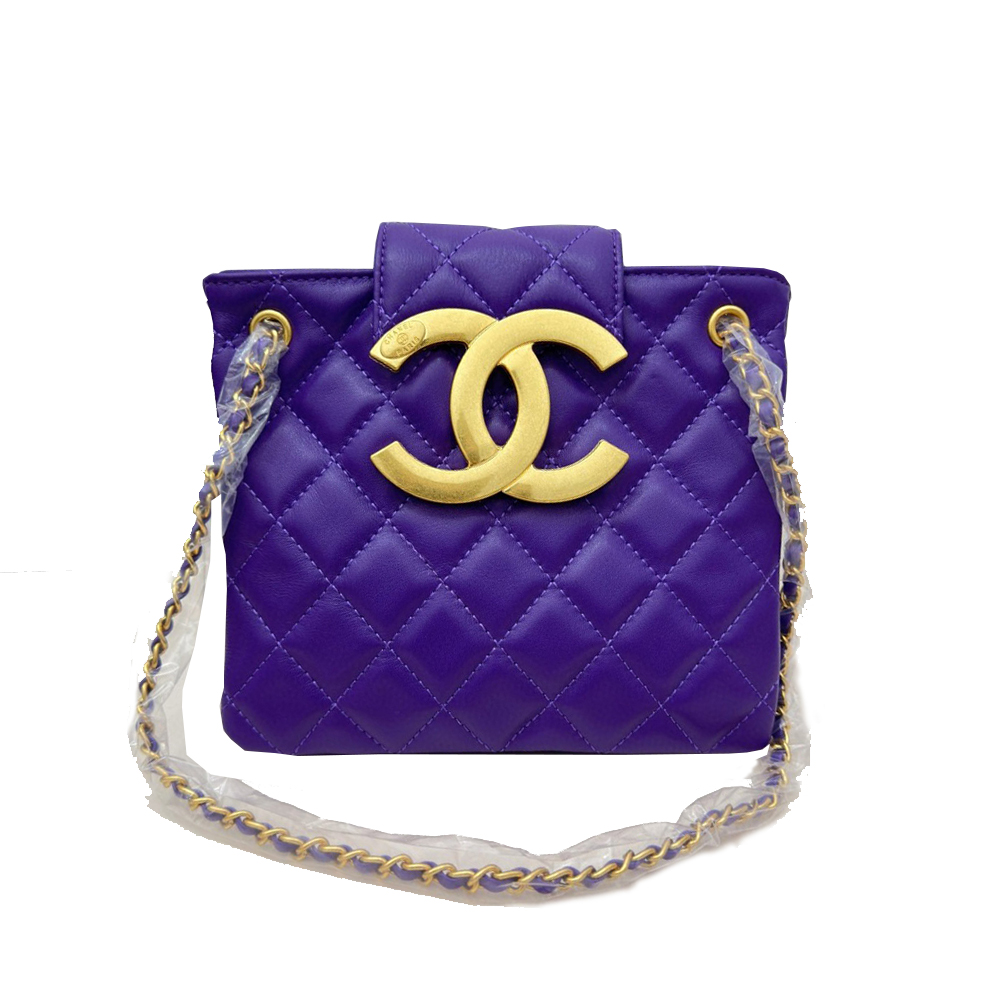 Chanel Vintage Logo Quilted Lambskin Shoulder Bag