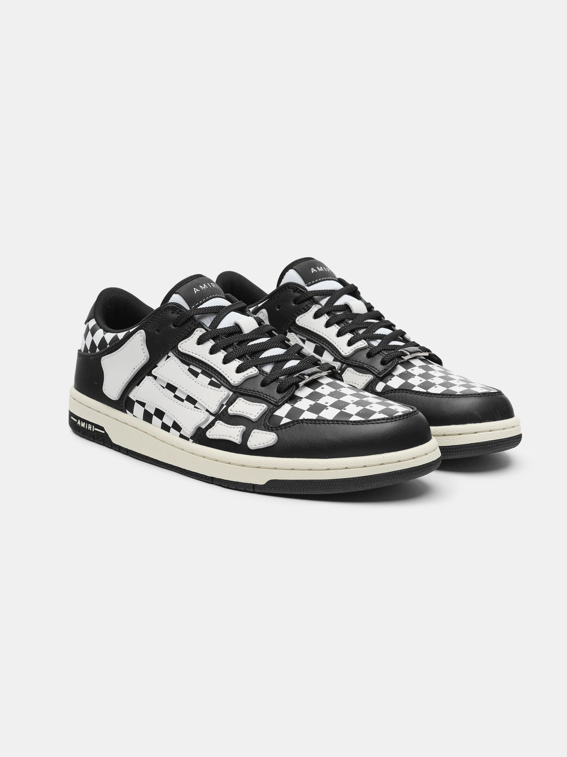 AMIRI CHECKERED SKEL-TOP LOW - Black White