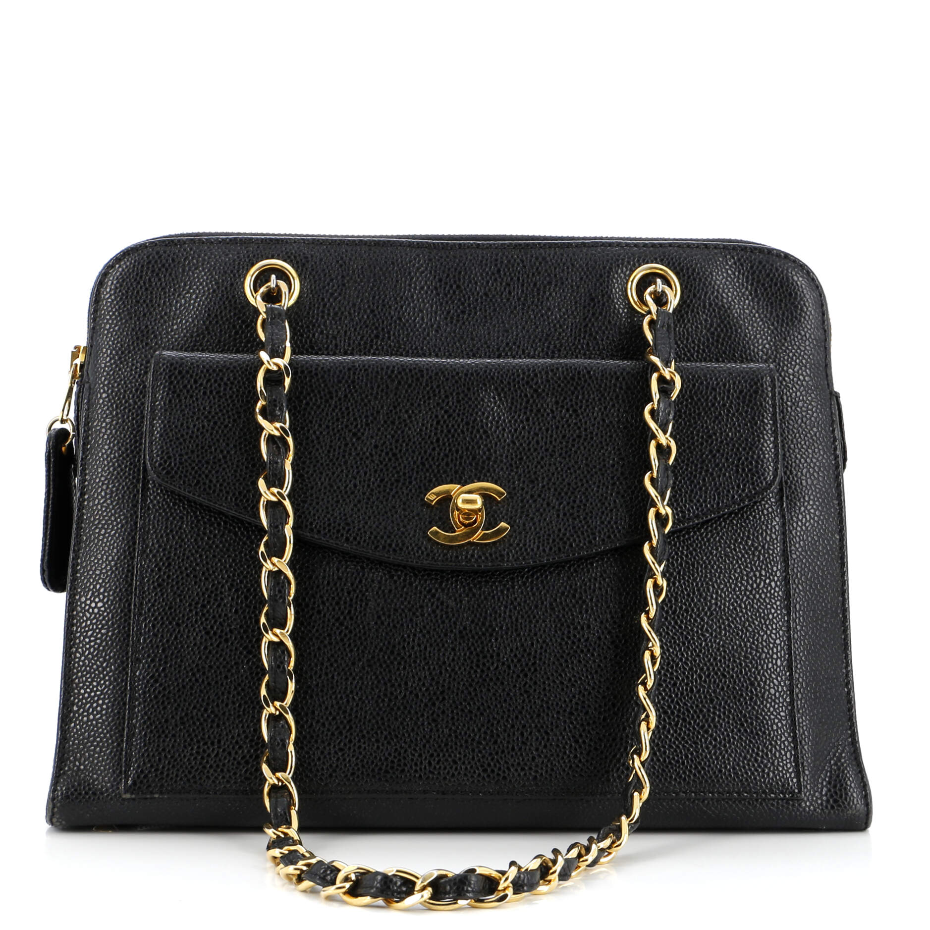 Chanel Vintage Front Pocket Camera Bag Caviar Large