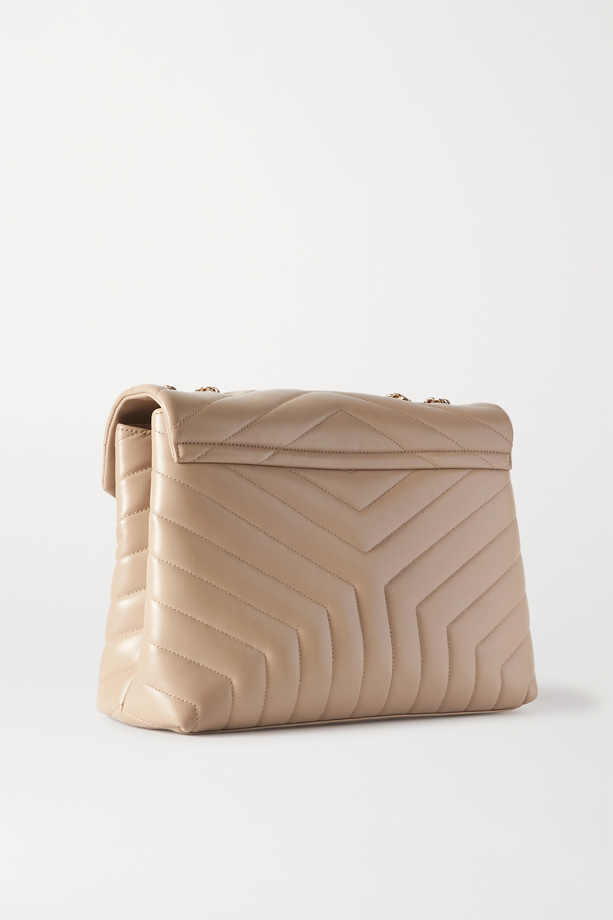 SAINT LAURENT Loulou medium quilted leather shoulder bag beige