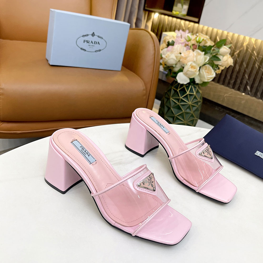 Prada  Leather Chunky Sandals Slide Sandal