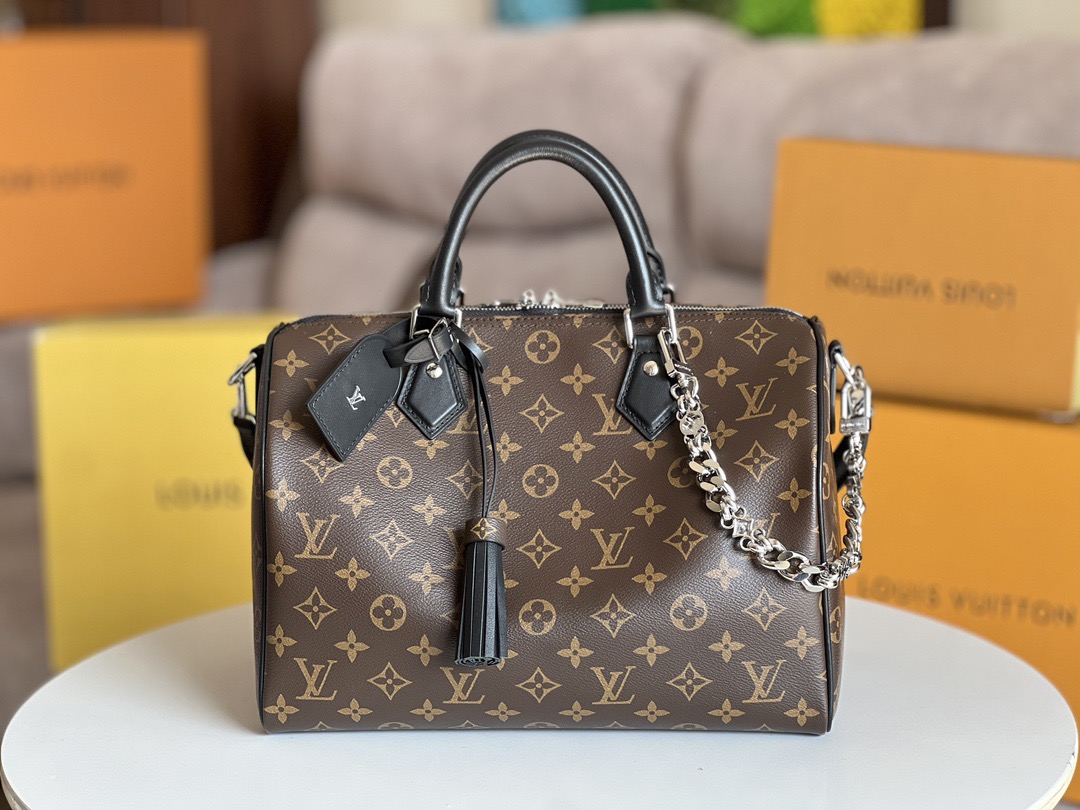 Louis Vuitton speedy soft 30 dark handbag