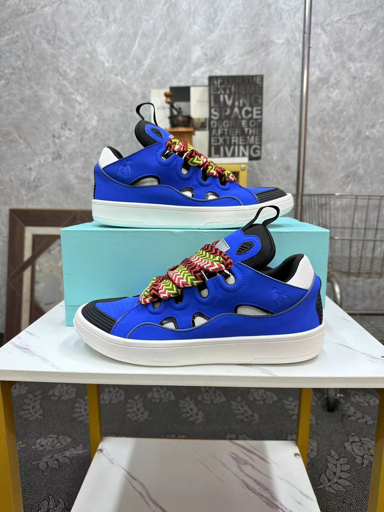 Lanvin LEATHER CURB SNEAKERS