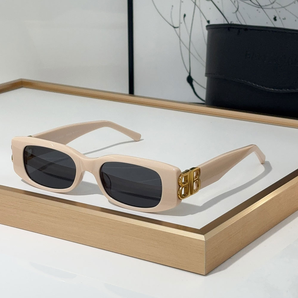 Balenciaga  Mirror leg Hollowed Out Logo   sunglasses Top quality