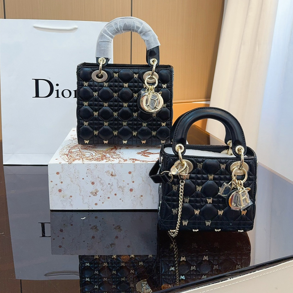 Dior Lady Dior Butterfly Rivet Lambskin Bags
