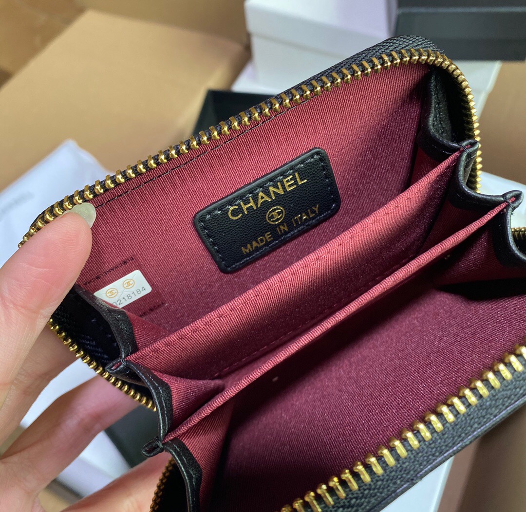 Chanel Lambskin Zip Coin Purse