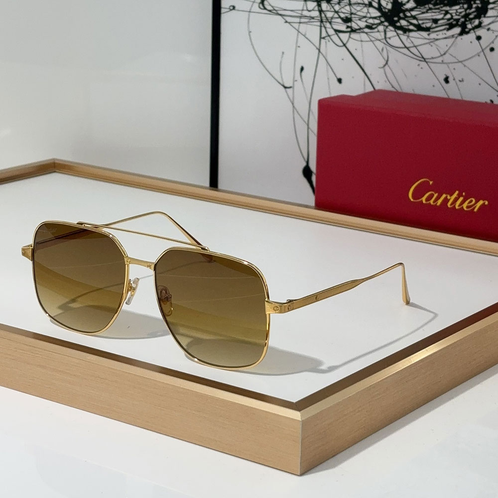 Cartier  Slim Metal Frame sunglasses Top quality