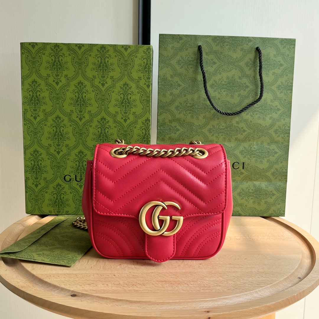 Gucci Marmont GG Leather Shoulder Bag