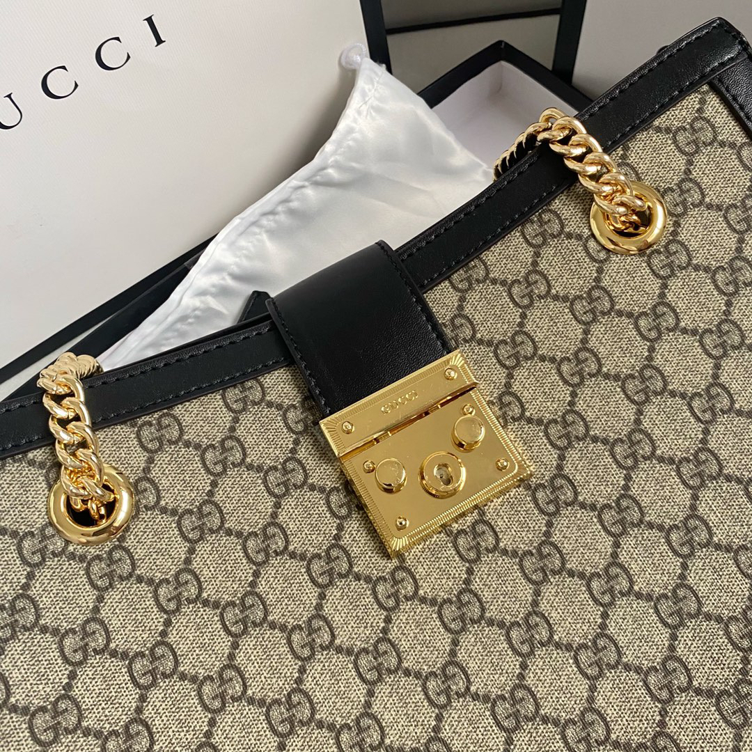 Gucci padlock series lock double shoulder strap handbag