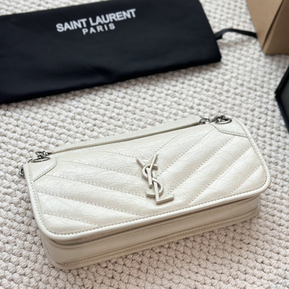 Saint Laurent YSL  Leather Chain Shoulder Bag Crossbody Bag