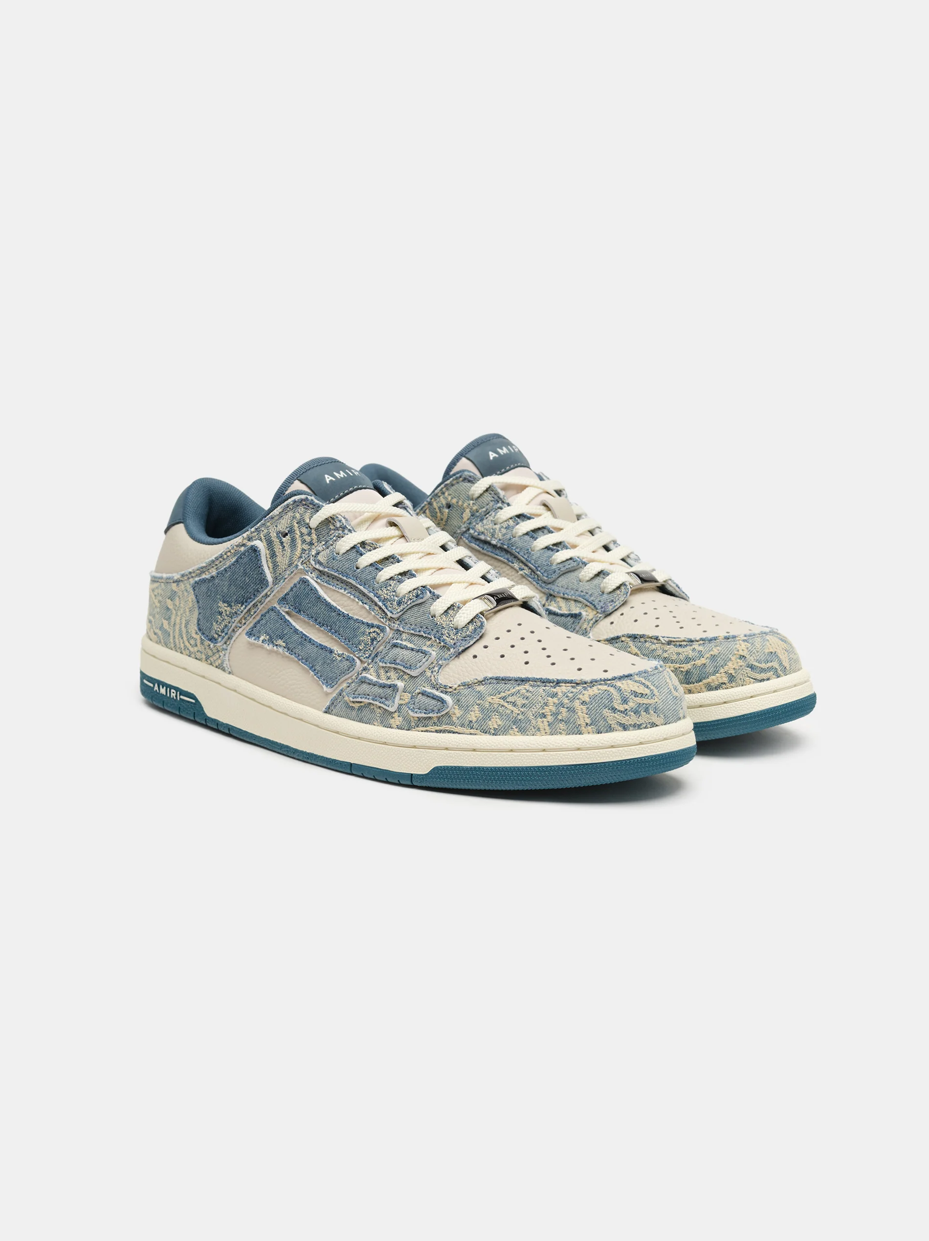 AMIRI BANDANA JACQUARD SKEL-TOP LOW - NATURAL / DENIM-COTTON
