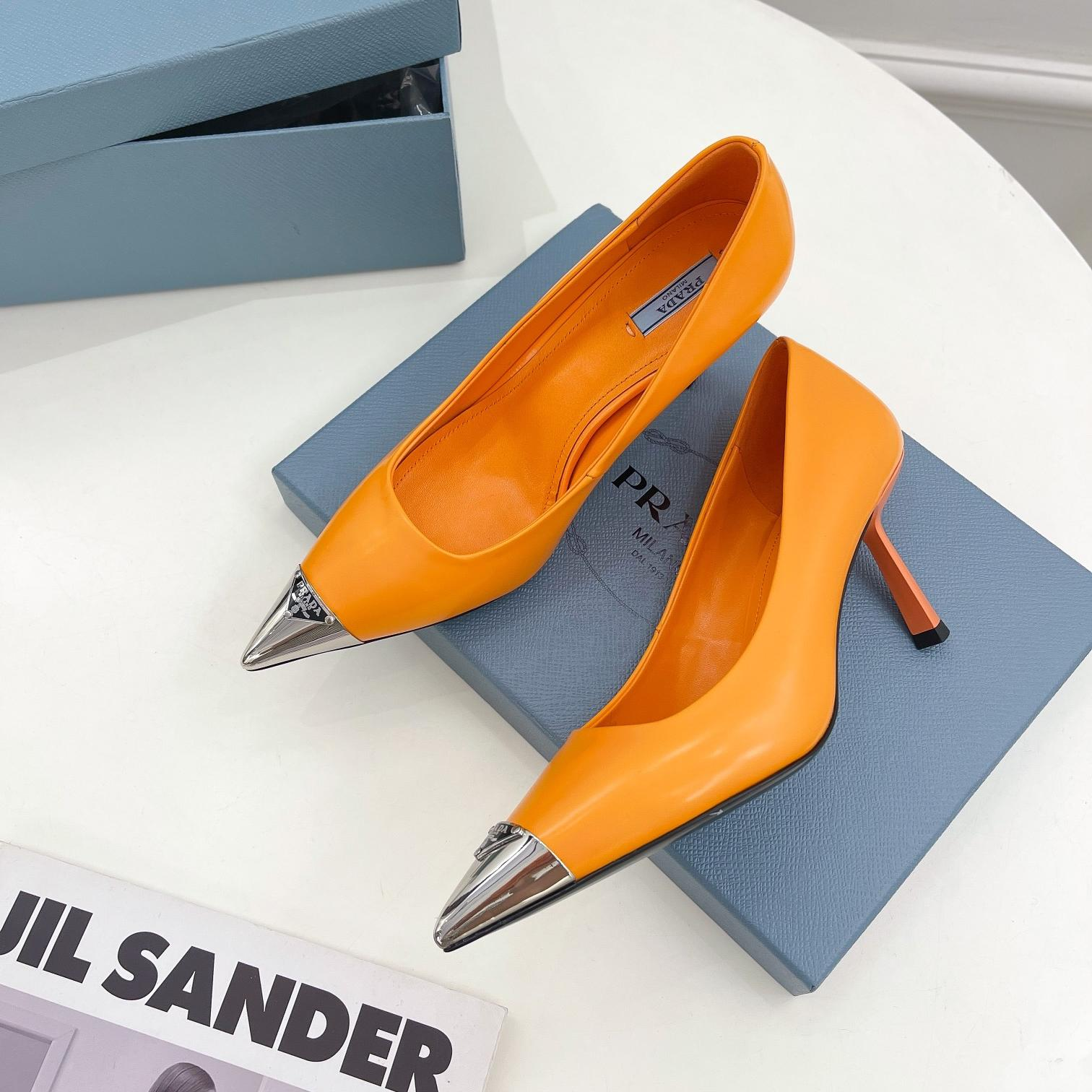 Prada 6.5CM All-in-one Pointy Heel Slide Sandal